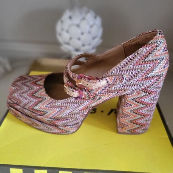 Circus NY By Sam Edelman Zigzag Platform Heels Mary Jane Multicolor 10M - Picture 3 of 8